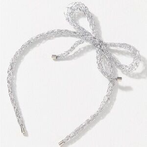 Anthropologie Metal Bow Headband - Silver